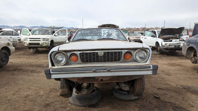 , 1975 datsun b210 sedan is junkyard treasure