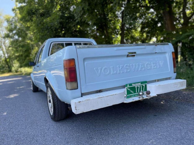 trucks, volkswagen, volkswagen made a compact truck, and then someone stretched one!