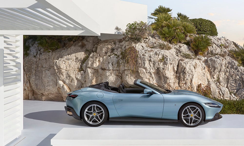 feel the winds of luxury with the new ferrari roma spider