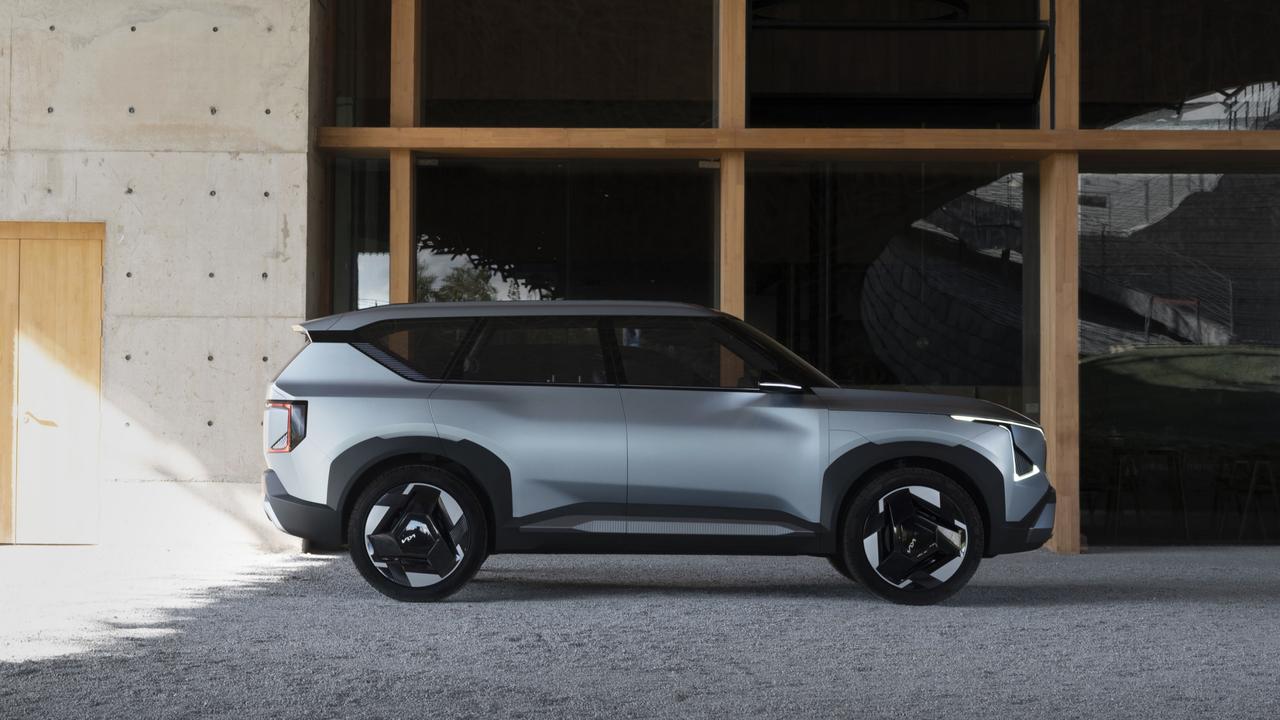 It is likely to look very similar to the concept when it goes into production., Kia has revealed a new electric SUV concept., Technology, Motoring, Motoring News, Kia reveals new EV5 electric SUV concept
