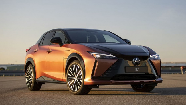 lexus rz, lexus news, lexus suv range, electric cars, prestige & luxury cars, showroom news, industry news, electric, green cars, here mid-year! 2023 lexus rz electric car will beat toyota bz4x sibling to showrooms as pricing is confirmed for tesla model y rival