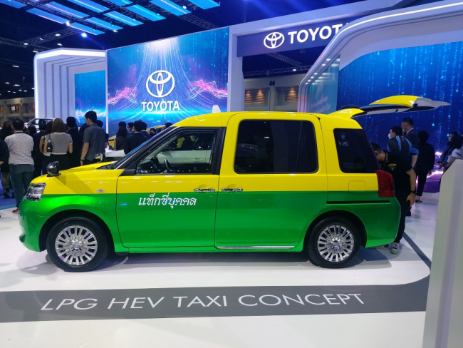 autos toyota, bangkok international motor show 2023: toyota lpg hev taxi concept