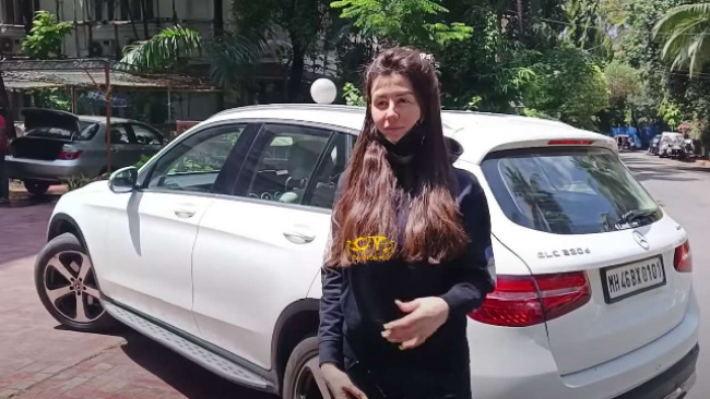 Giorgia Andriani Snapped with her Rs 70 Lakh Mercedes GLC 220D