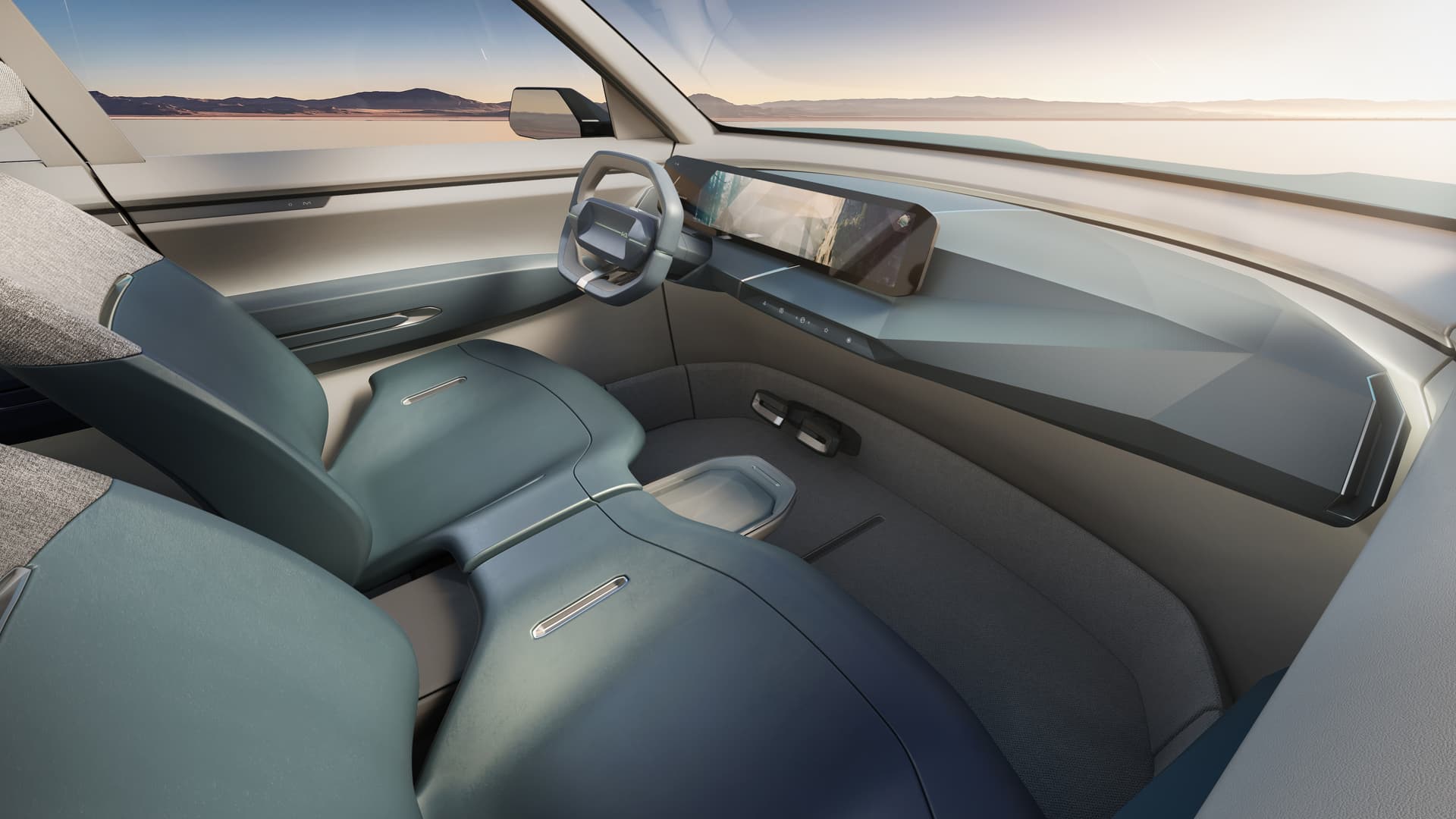 kia, kia ev5, ev, electric vehicles, enjoy the view with the kia ev5 concept’s swivel seats
