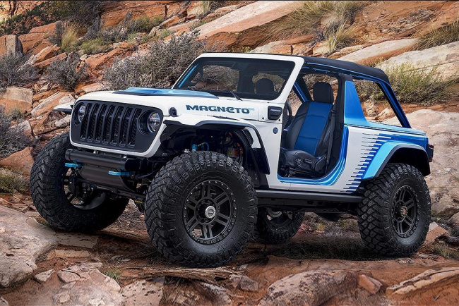 jeep, wrangler, car news, 4x4 offroad cars, adventure cars, electric cars, performance cars, electric jeep wrangler magneto 3.0 previewed