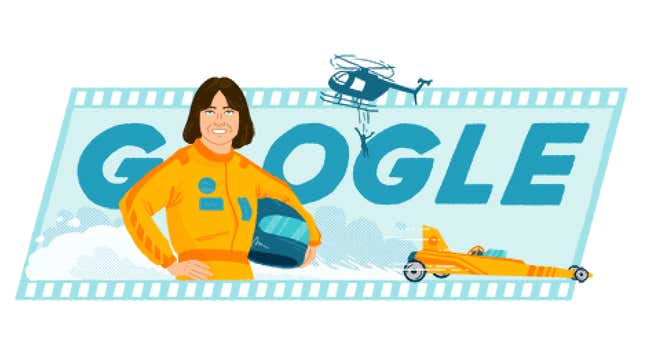 Image for article titled Today's Google Doodle Celebrates Racing Driver and Movie Stuntwoman Kitty O'Neil