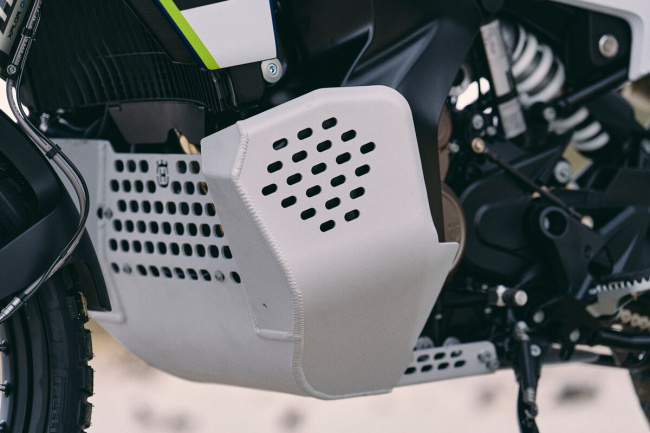 One of the key additions to the Expedition is this stout skid plate.