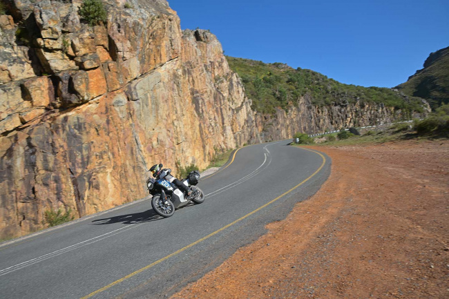 Not blowing across the centerline. South Africans ride on the “wrong” side of the road.