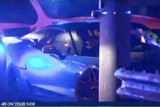 video, sports cars, 15-year-old kid wrecks corvette during police chase