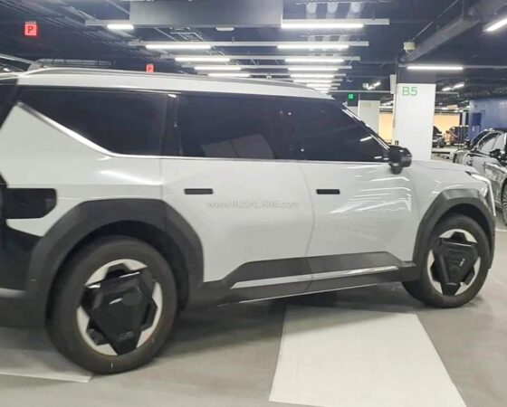 kia ev9 electric suv first real world photos – new colours spied