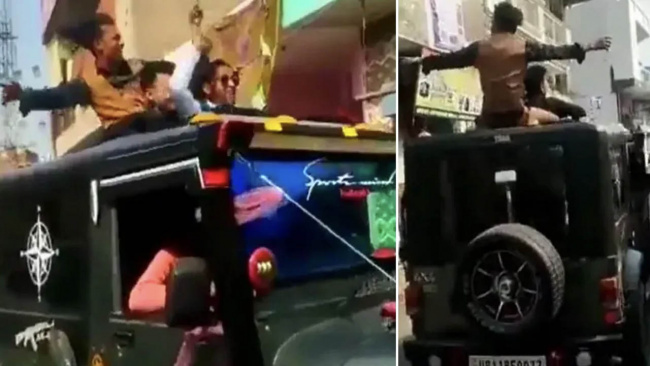 Dancing Mahindra Thar Video Gets Viral, Police Takes Action