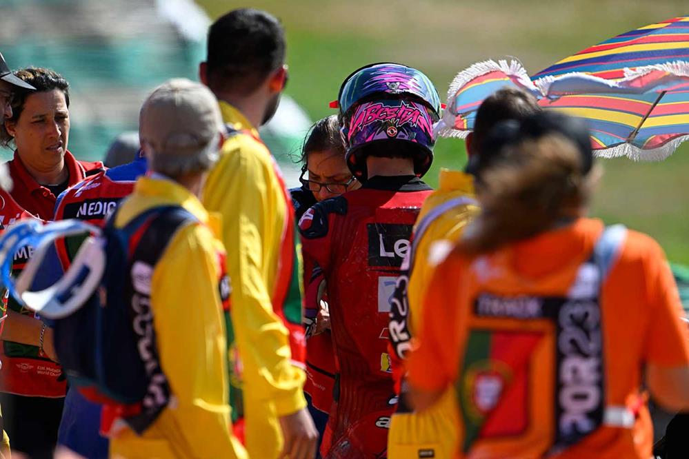MotoGP Portimao: Enea Bastianini diagnosed with fractured collarbone following Luca Marini collision