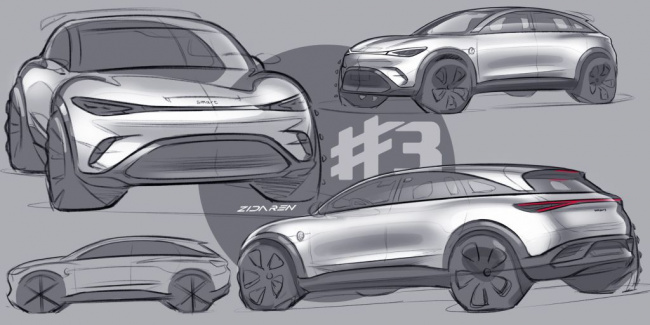 autos smart, all-new smart #3 unveiled with design sketches