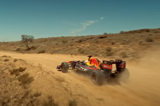 video, offbeat, watch daniel ricciardo rally an f1 car through the australian outback