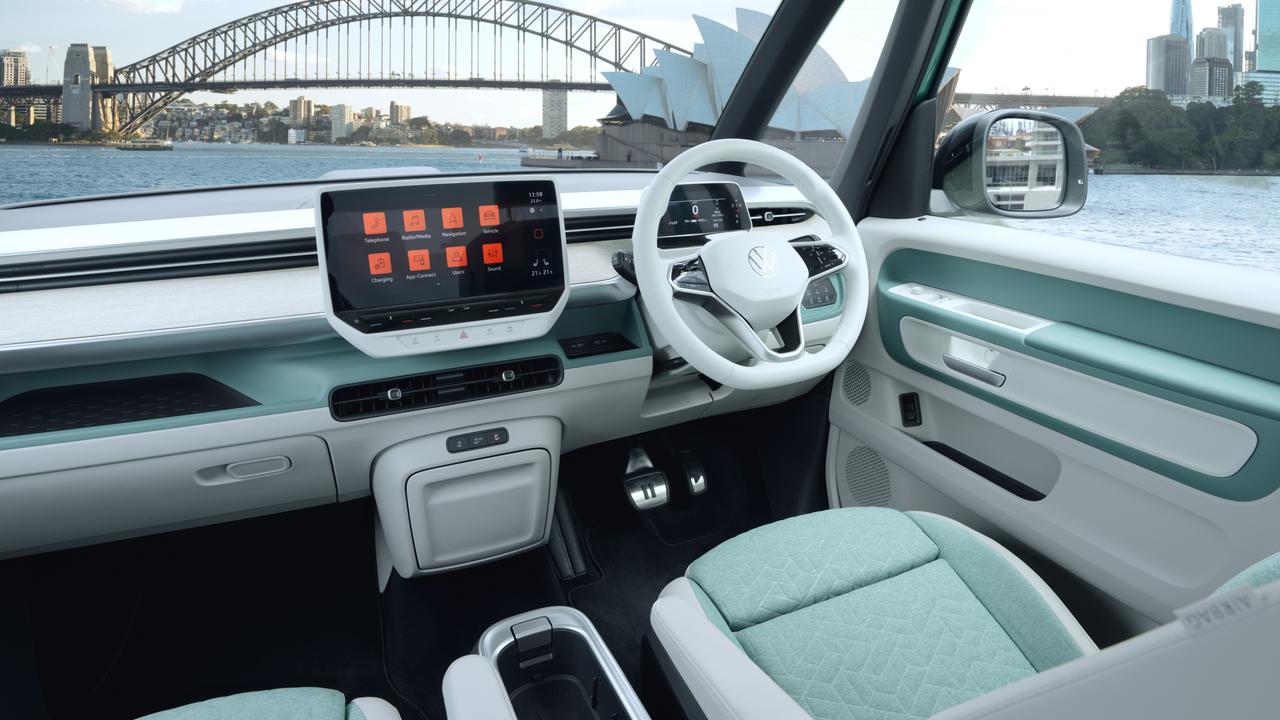It’ll have a roomy and tech-focused cabin., There will be a tradie focused version, too., The Volkswagen ID.Buzz has cool retro styling., Technology, Motoring, Motoring News, Volkswagen to launch five new electric cars