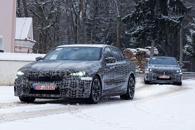 5 series, car news, sedan, electric cars, prestige cars, new 2024 bmw i5 shown winter testing