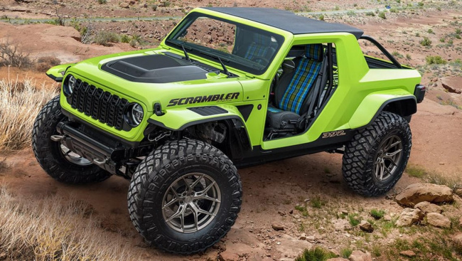 jeep news, jeep suv range, electric cars, hybrid cars, industry news, off road, concept cars, green cars, electric, a new v8 wrangler? jeep brings seven wild 2023 concepts to its annual easter safari event