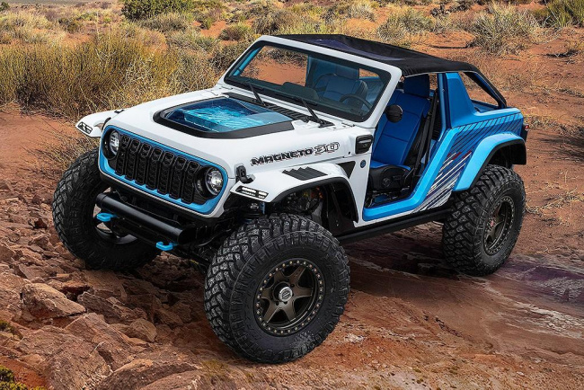 jeep, cherokee, wrangler, gladiator, grand cherokee, grand wagoneer, car news, 4x4 offroad cars, adventure cars, electric cars, seven wild jeep concepts unleashed for moab