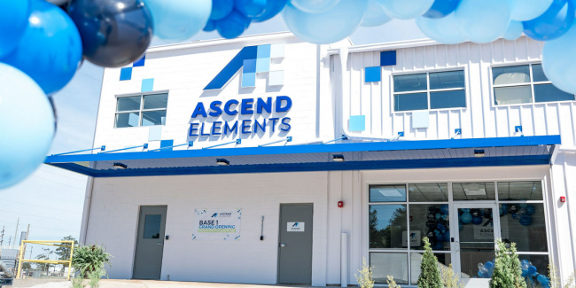 ascend elements, batteries, cathodes, georgia, recycling, us: ascend elements opens battery recycling plant in georgia