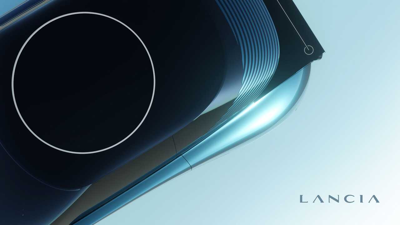 new lancia concept teaser image reveals circular roof, sleek coupe shape
