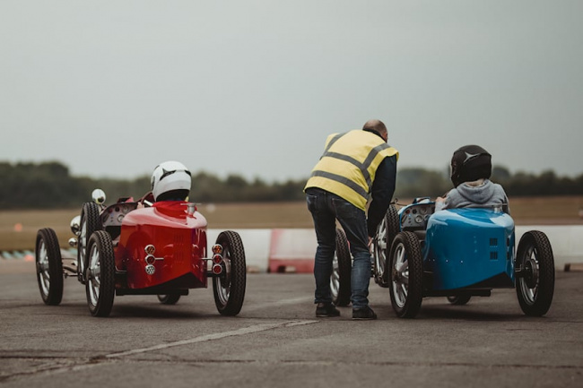 offbeat, motorsport, electric vehicles, baby bugatti championship pits adults and kids against each other in exciting three-race series
