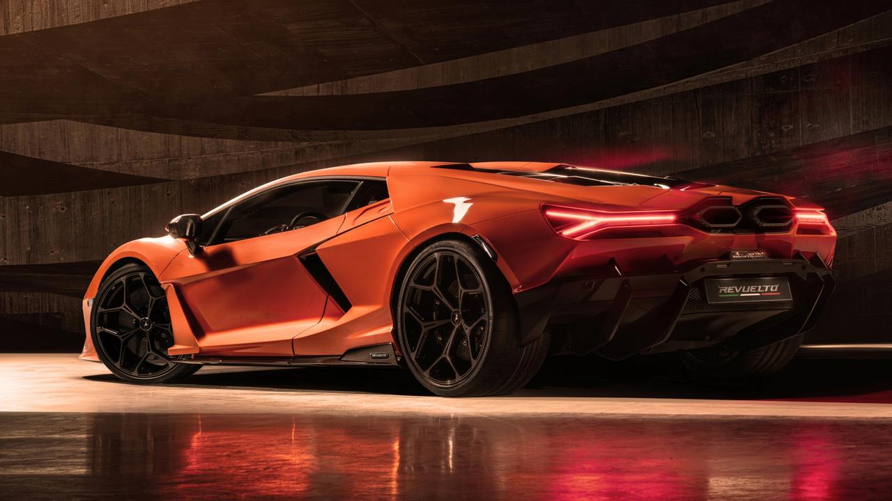 It still has a whopping big V12 petrol engine, though., The Revuelto is the brand’s first plug-in hybrid., Technology, Motoring, Motoring News, 2023 Lamborghini Revuelto hybrid supercar revealed