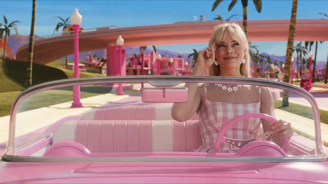 Image for article titled Check Out Margot Robbie's Pink Corvette in the Latest Barbie Movie Trailer