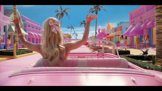 check out margot robbie's pink corvette in the latest barbie movie trailer