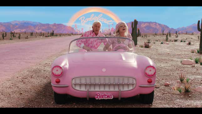check out margot robbie's pink corvette in the latest barbie movie trailer