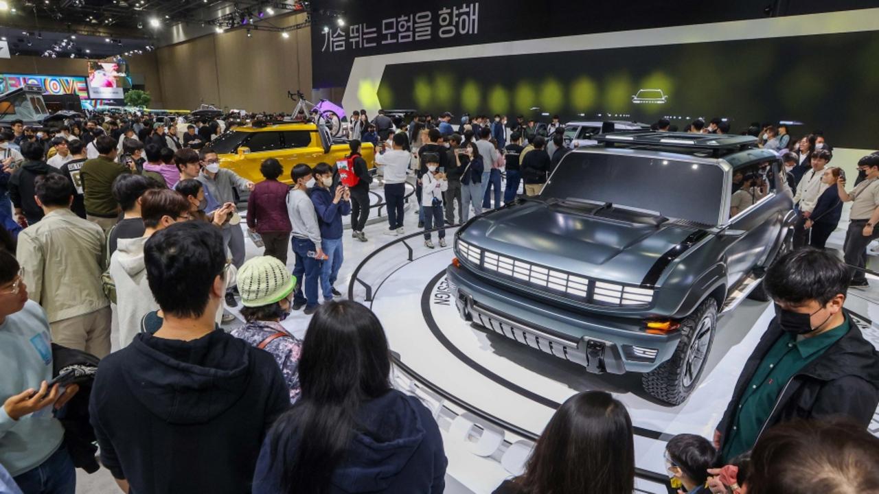 KG Mobility F100 electric SUV. Picture: Seoul Mobility Show., KG Mobility electric pick-up., KG mobility EVX electric car., Technology, Motoring, Motoring News, Ssangyong set to be reborn with new models