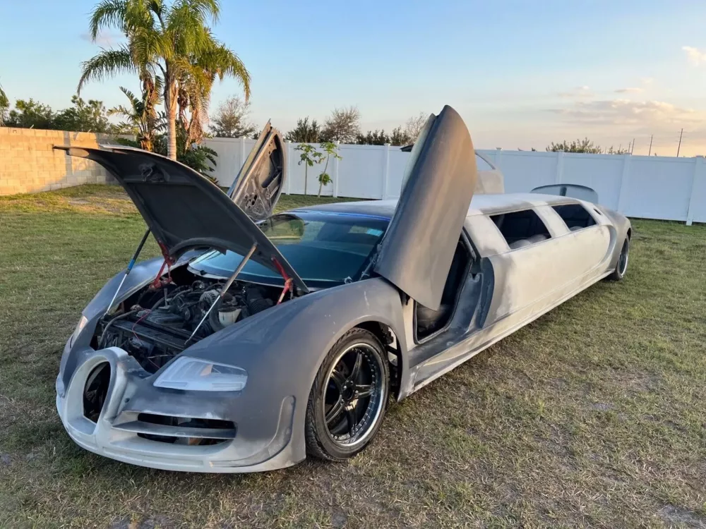 unleash your inner speed demon with this unfinished bugatti veyron limo replica