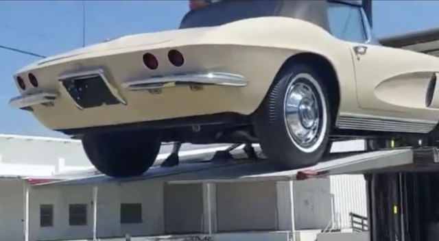 Watch a C1 Corvette Take a Hard Fall Off a Transport Truck