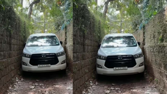 Toyota Innova Crysta Passing Thru Narrow Alley Will Give You The Chills
