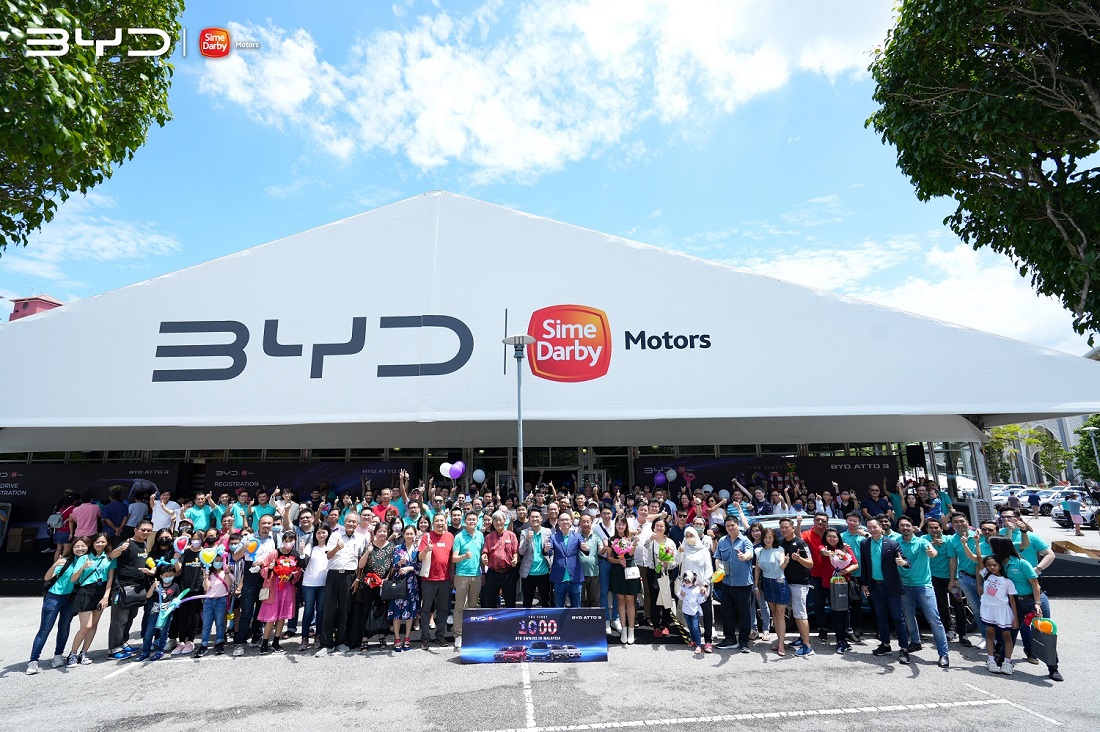 byd cars malaysia, byd malaysia sdn bhd, hyundai sime darby motors, malaysia, sime darby motors delivers 1,000 byd atto 3 in 100 days