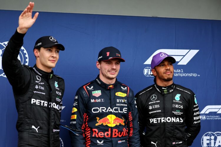 Hamilton, Mercedes, Russell, Verstappen