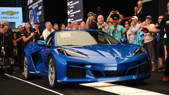 Image for article titled The First Electrified 2024 Chevy Corvette E-Ray Just Sold for Over $1 Million