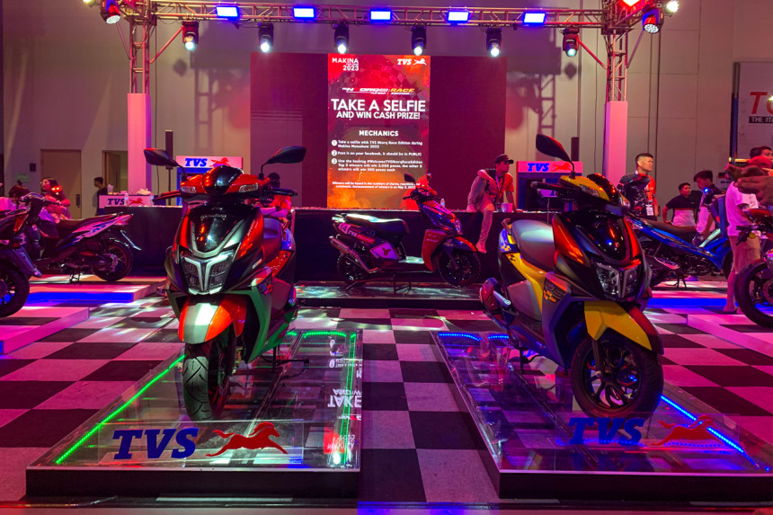 125cc, makina moto show, new model update, ntorq, scooter, tvs launches the ntorq 125 race edition at the makina moto show