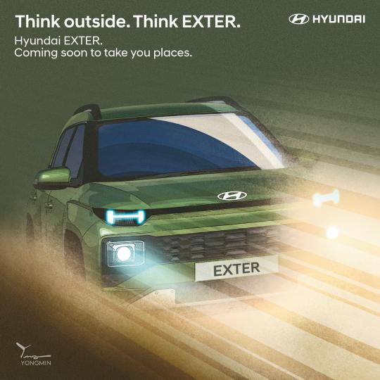 Hyundai Exter partially revealed through digital sketch, Indian, Hyundai, Launches & Updates, Exter, Teaser