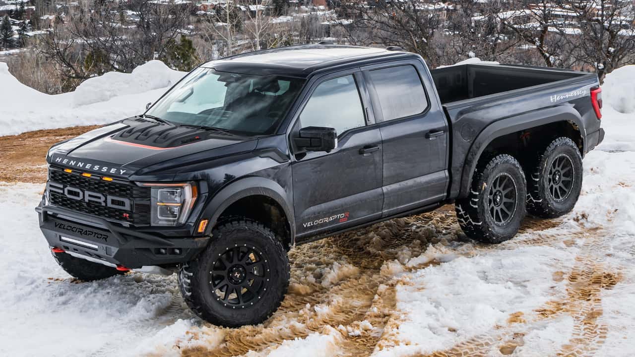 hennessey creates 700-hp 6x6 velociraptor out of ford f-150 raptor r
