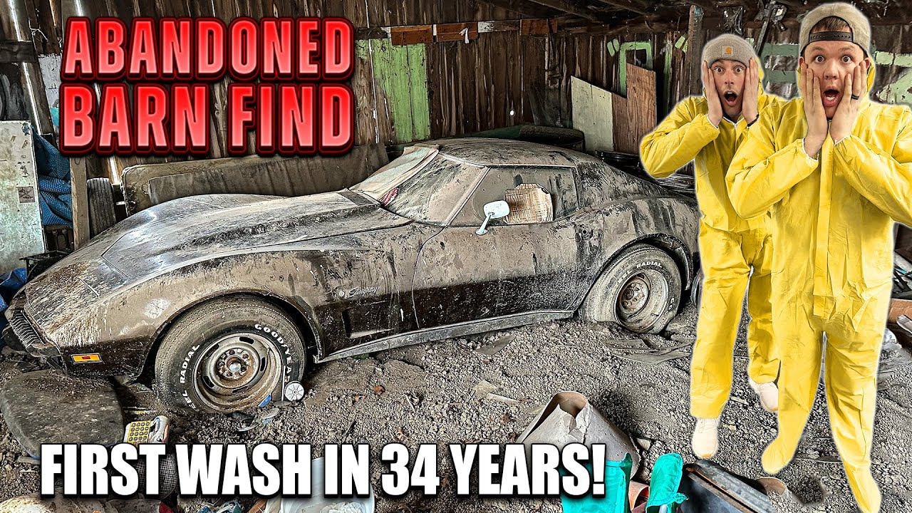 First Wash In 34 Years: BARN FIND Corvette Stingray Looks Like Hell But Gets A Bath