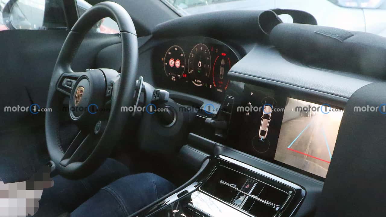 porsche panamera spy pics provide clear look at screen-filled cabin