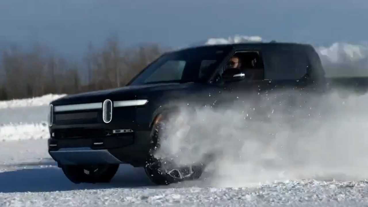 watch rivian test its dual-motor powertrain on frozen alaska roads