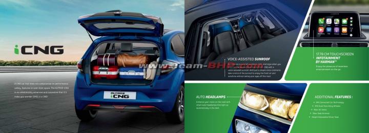Tata Altroz iCNG brochure leaked; 3 variants get sunroof, Indian, Tata, Scoops & Rumours, Altroz