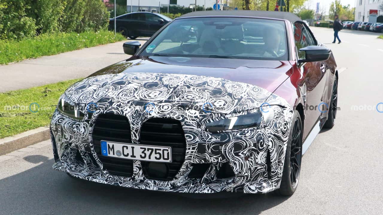 bmw m4 facelift spied for the first time in convertible trim