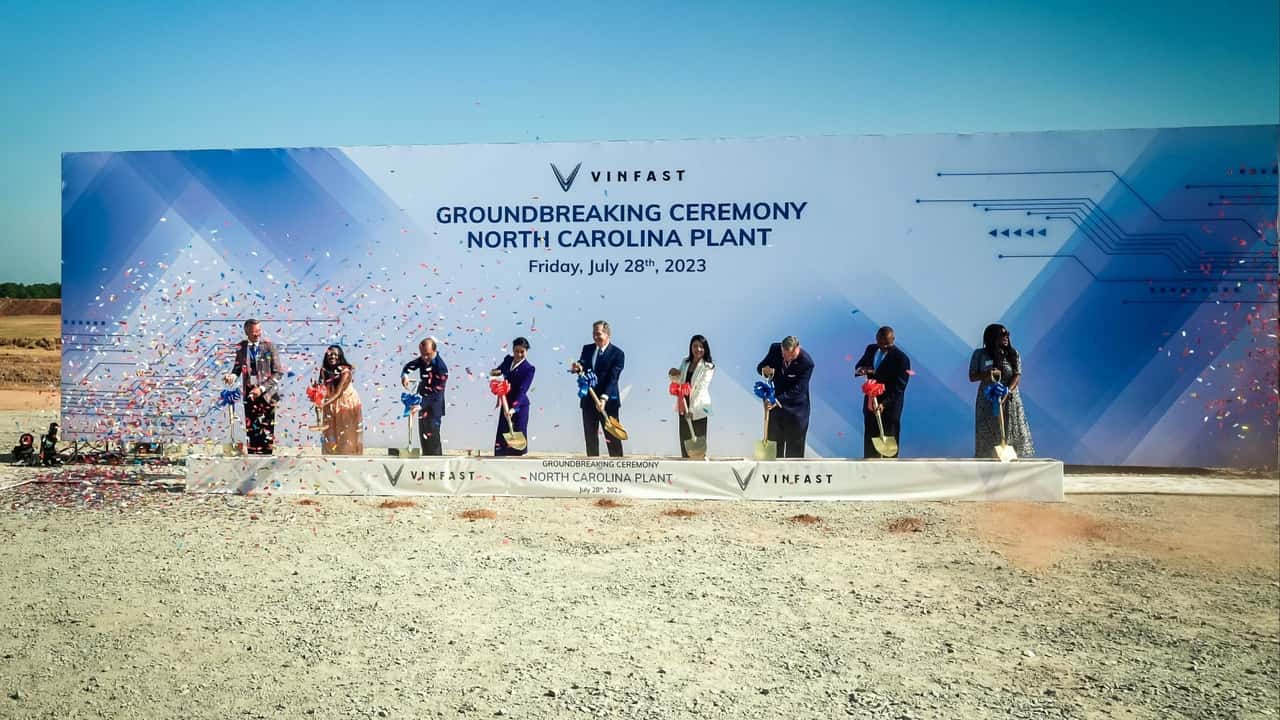 vinfast breaks ground on its ev plant in north carolina