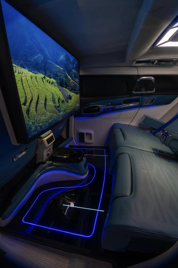 this toyota innova hycross modified by dc has an insane interior: features lounge and glass flooring