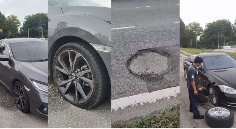 autos news, seven cars suffer burst tyres after hitting pothole on kuala lumpur's mrr2