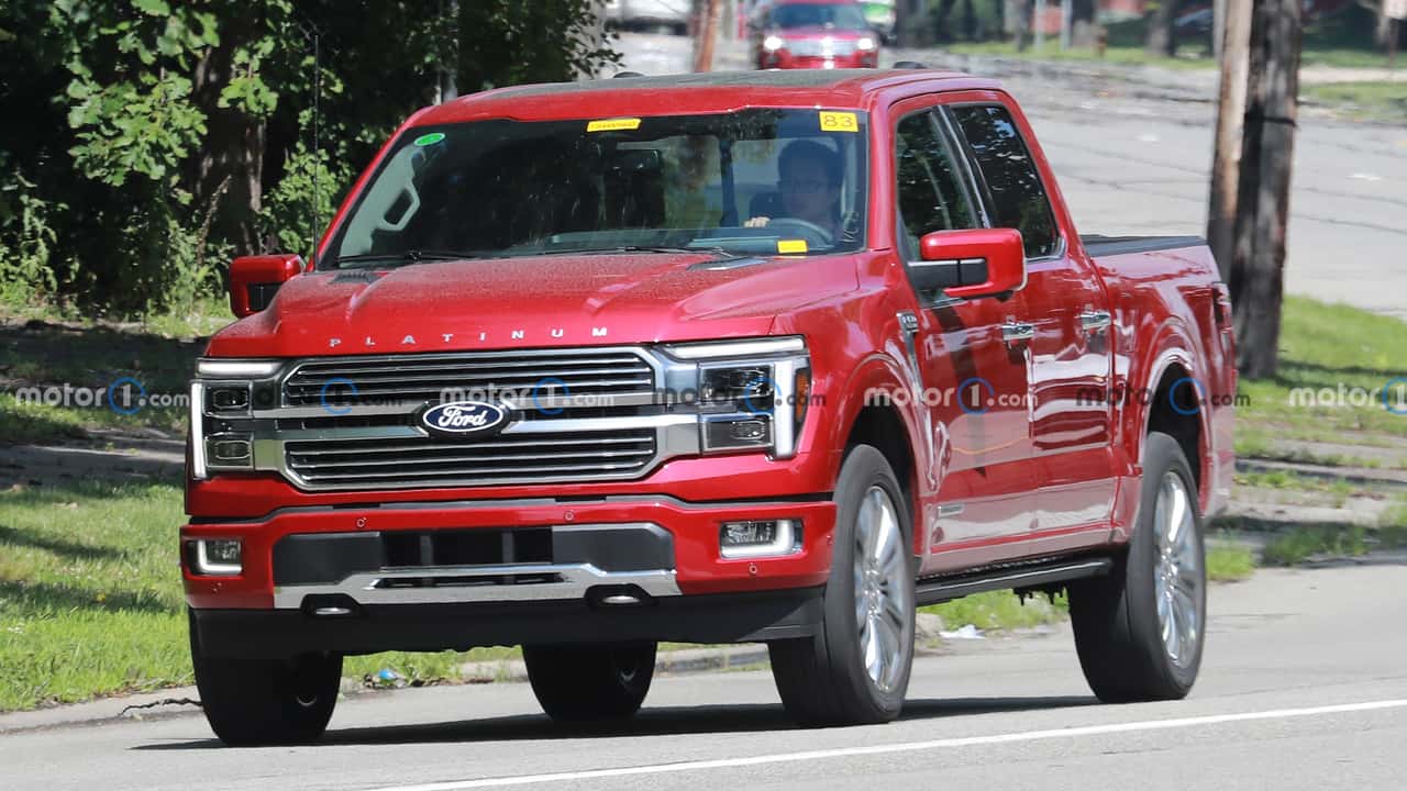 refreshed 2024 ford f-150 platinum spied without any camouflage