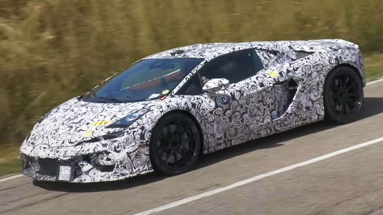 Lamborghini Huracan successor exhaust note captured on spy video. 