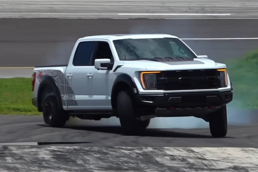 video, watch a ford f-150 raptor r become a drift car in the hands of cleetus mcfarland